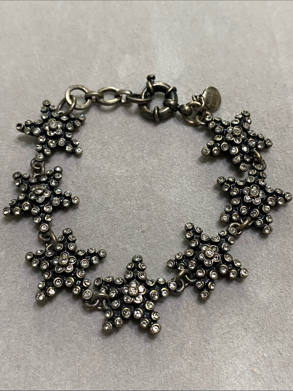 J. Crew Silver Star Crystal Link Bracelet